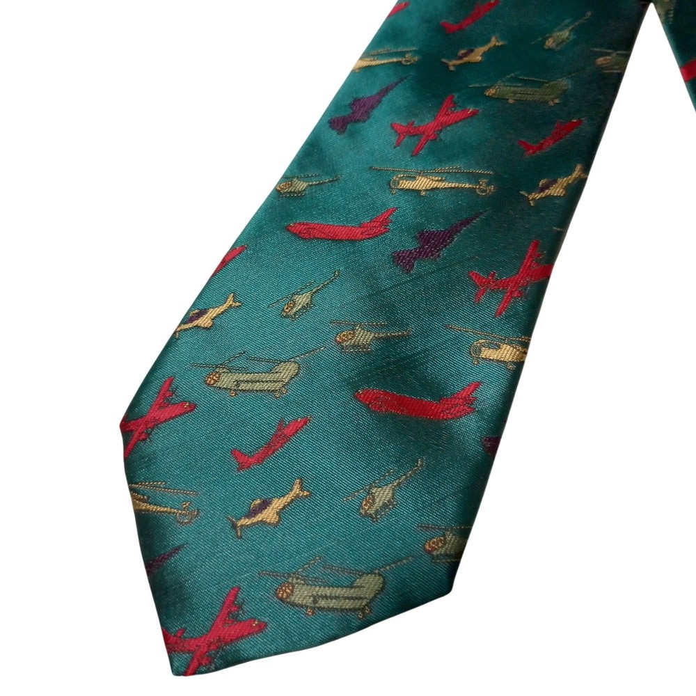 Luchtmachtvoorlichting Mens Vintage Tie Teal Green Aviation Club Aircraft Print